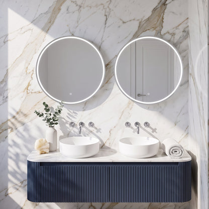 Fairford 600mm Round Chrome Illuminated Mirror with Touch Sensor