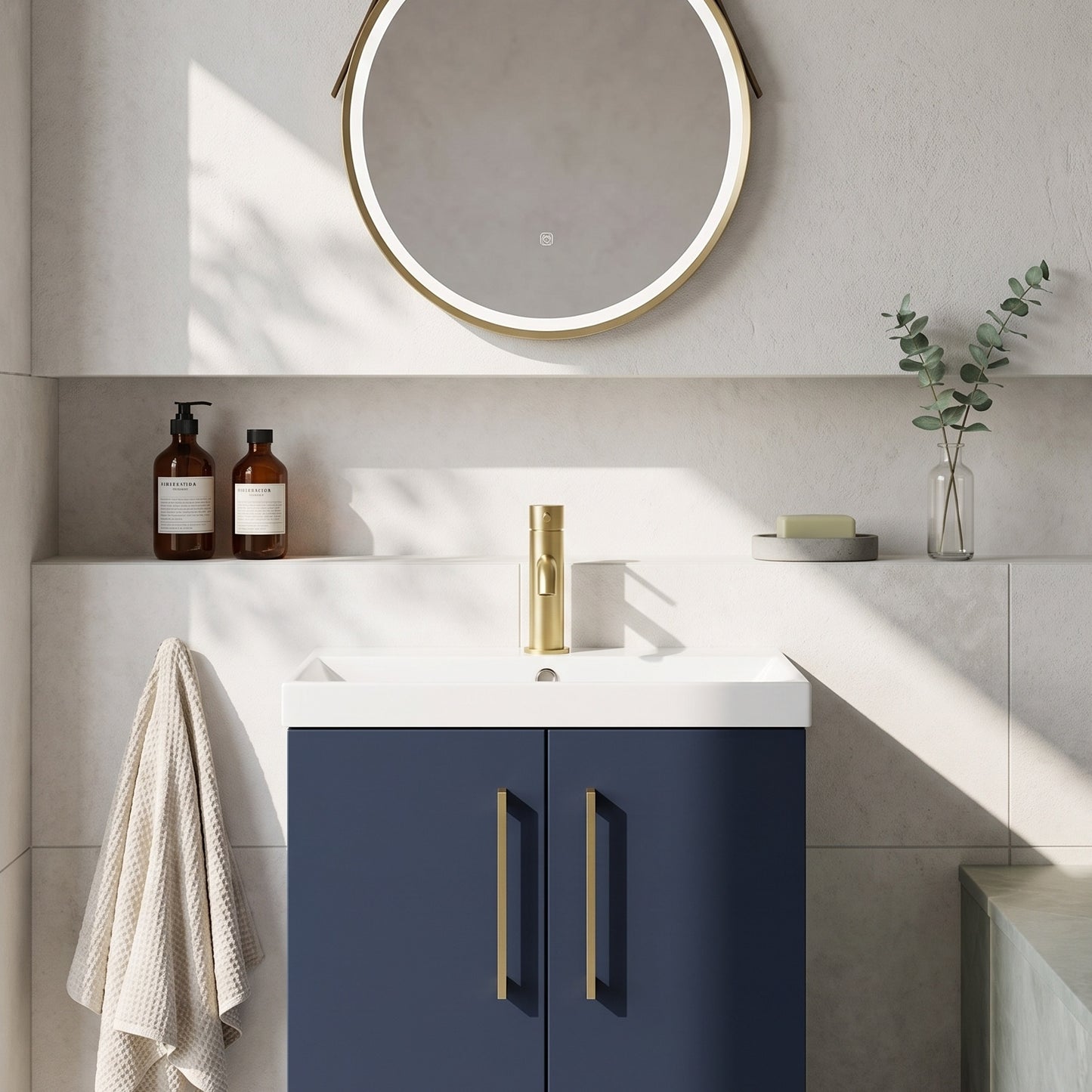 Fairford Aspri 600mm Midnight Blue 2-Door Floorstanding Vanity Unit
