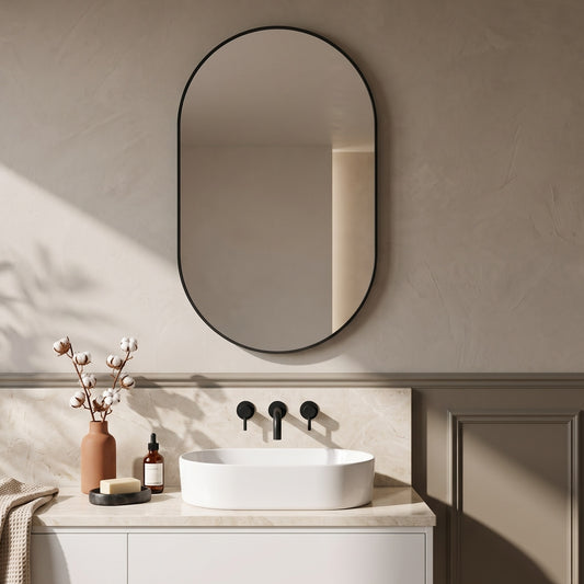 Fairford Velaro Matt Black 500 x 800mm Mirror