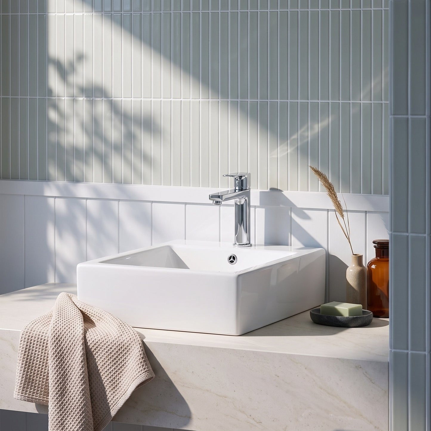 Fairford 470mm Square Ceramic Counter Top Vessel