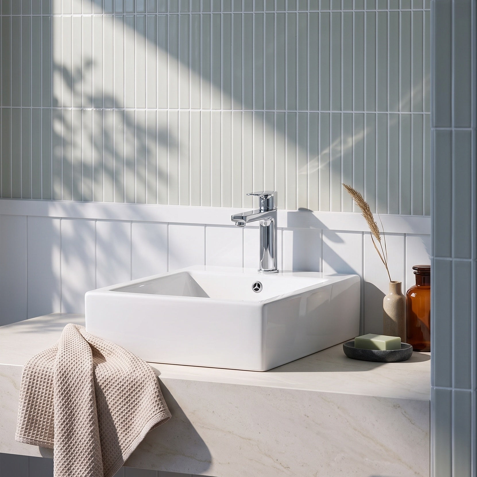 Fairford 470mm Square Ceramic Counter Top Vessel