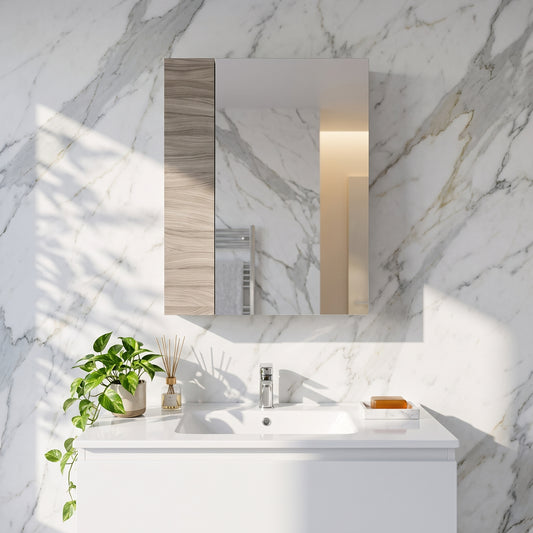 Fairford Union 600mm Slimline Driftwood Single Door Mirror Unit