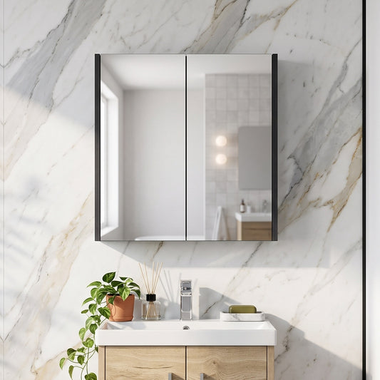 Fairford Aspri 2 600mm Charcoal Black Mirror Unit