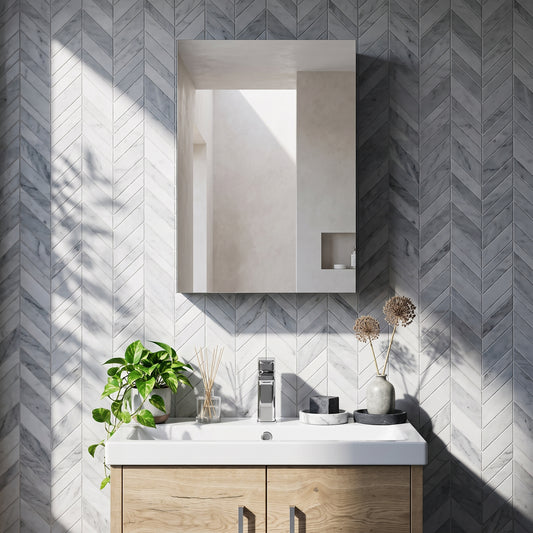 Fairford Union Black Woodgrain 450mm Mirror Cabinet