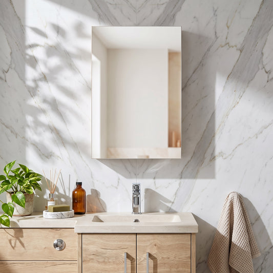 Fairford Union Light Oak 450mm Mirror Cabinet