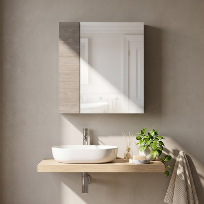 Fairford Union 600mm Slimline Grey Single Door Mirror Unit