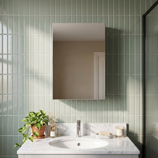 Fairford Union Style Slab Matt Stone Grey 400mm Mirror Cabinet