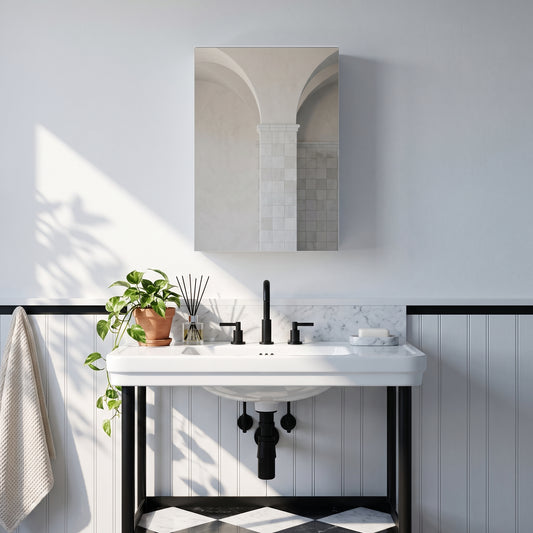 Fairford Union Gloss White 450mm Mirror Cabinet