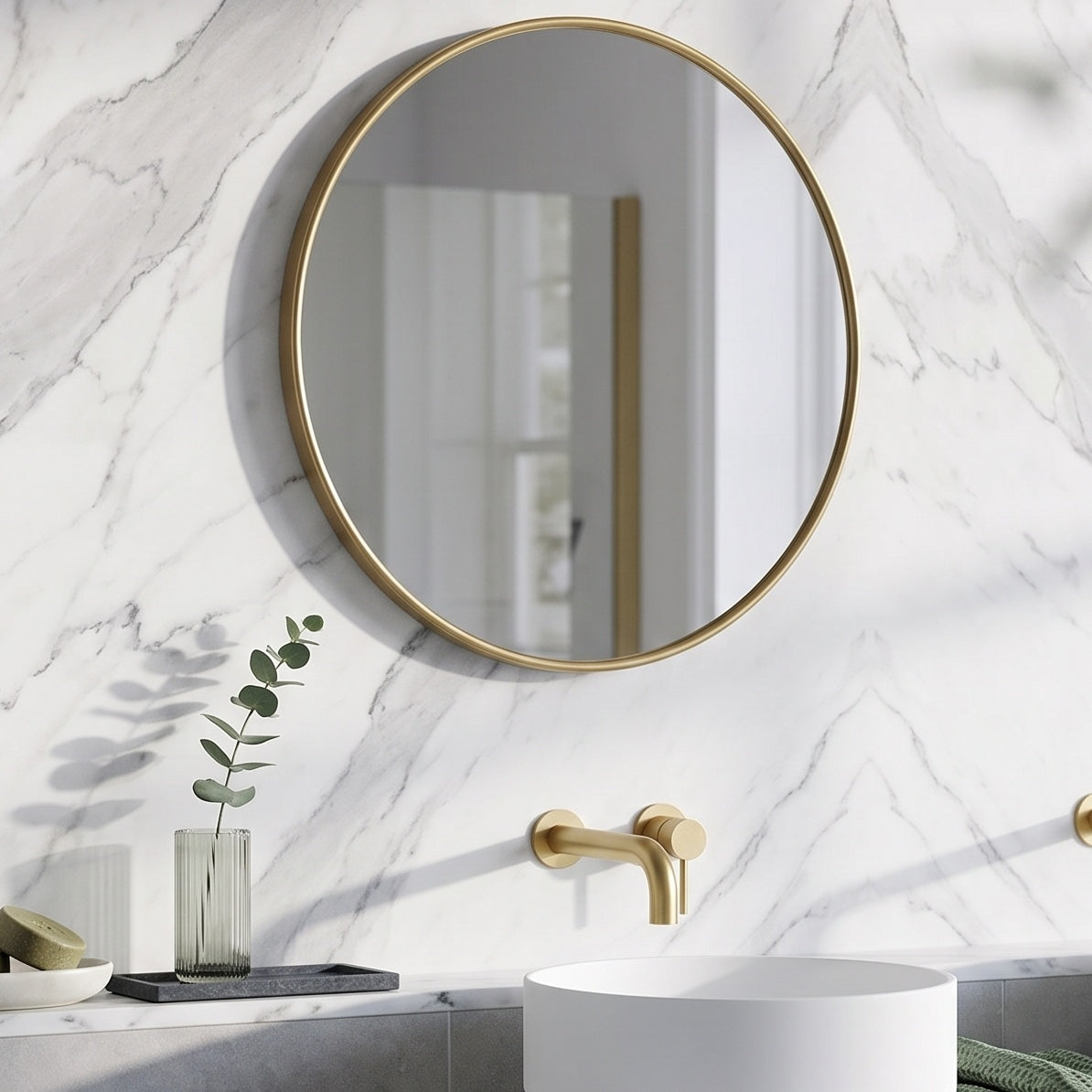 Fairford Macie Led Mirror - 600mm Wide - Brushed Brass