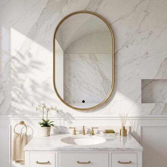 Fairford Velaro Brushed Brass 500 x 800mm Mirror