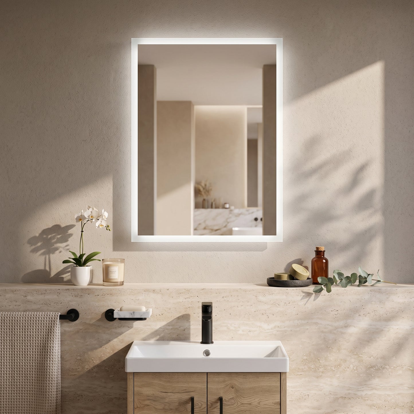 Fairford Mosca Led Mirror With Demister Pad And Shaver Socket - 600mm X800mm
