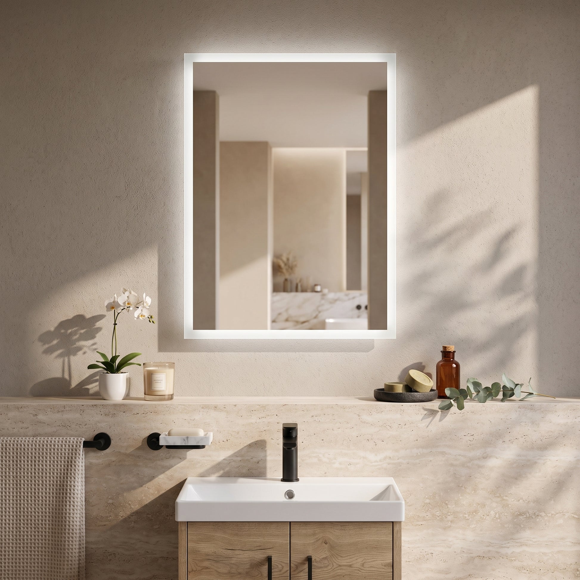 Fairford Mosca Led Mirror With Demister Pad And Shaver Socket - 600mm X800mm