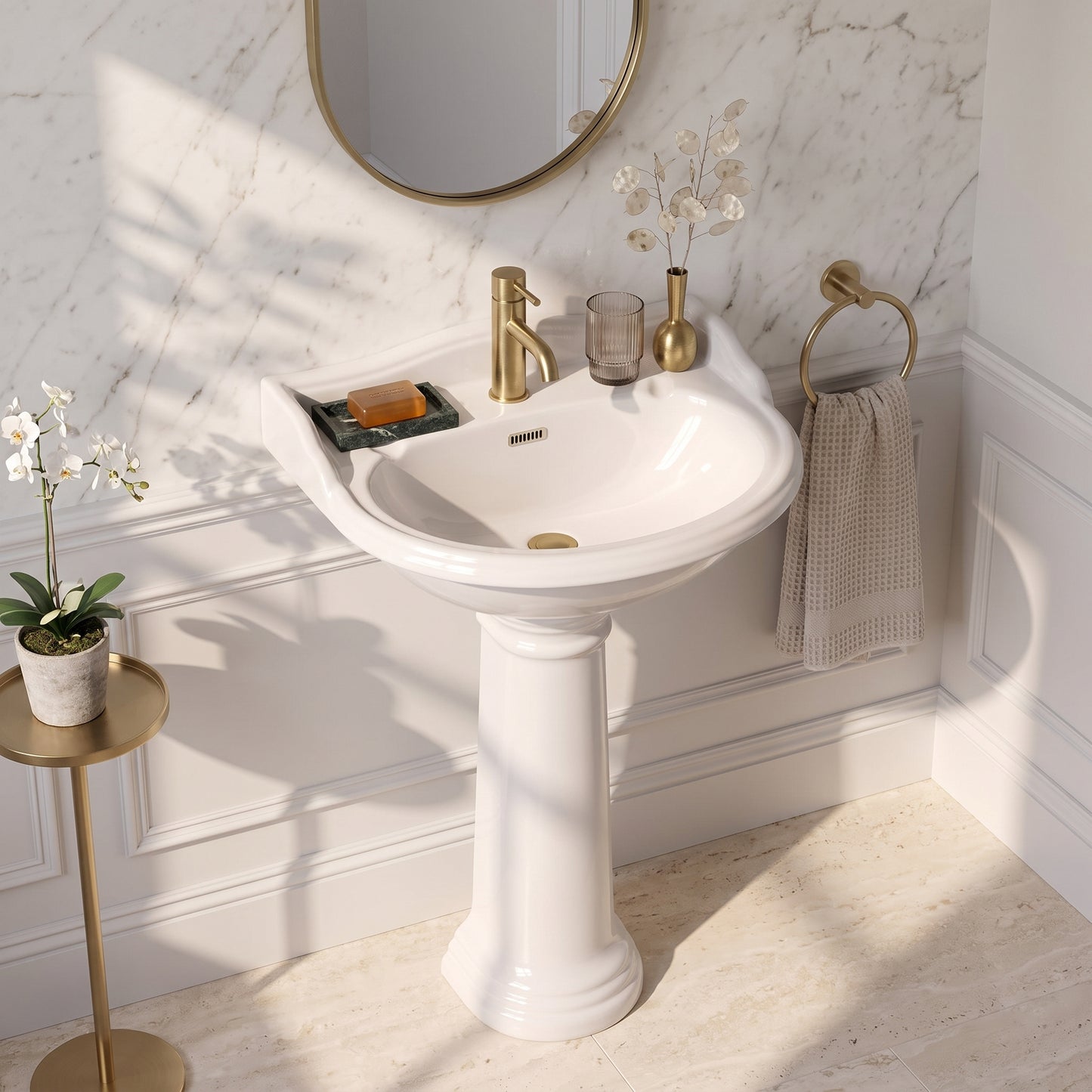 Fairford Winchester Pro 600mm 1 Tap Hole Basin and Pedestal