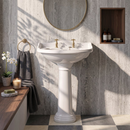 Fairford Winchester Pro 600mm 2 Tap Hole Basin and Pedestal