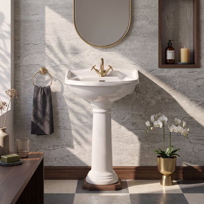 Fairford Winchester Pro 600mm 1 Tap Hole Basin and Pedestal