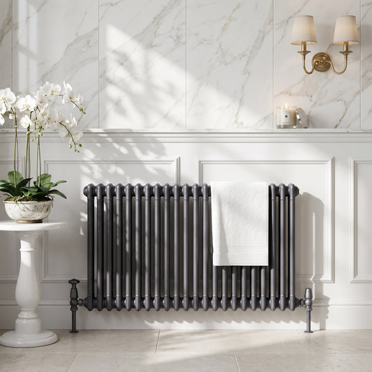 Fairford 2 Column Horizontal Anthracite Designer Radiator 600mm X 1010mm