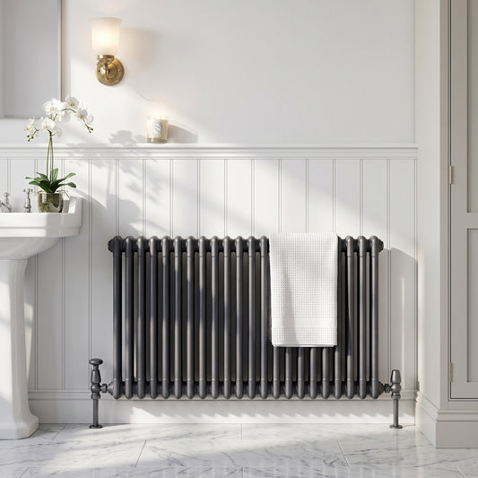 Fairford 2 Column Horizontal Anthracite Designer Radiator 600mm X 830mm