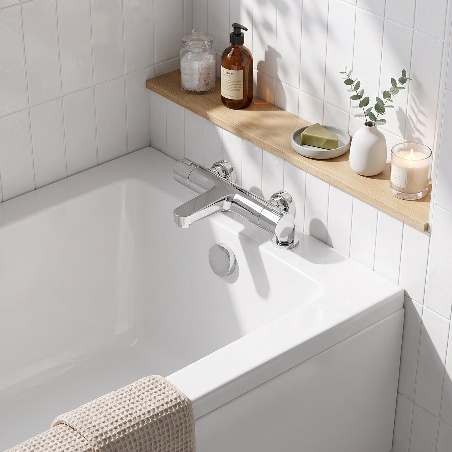 Fairford Aarton Deck Mounted Thermostic Bath Shower Mixer