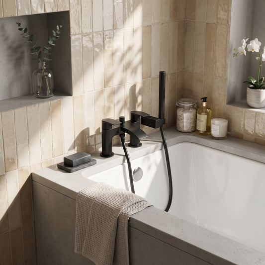 Rivato Reno Black Bath Shower Mixer