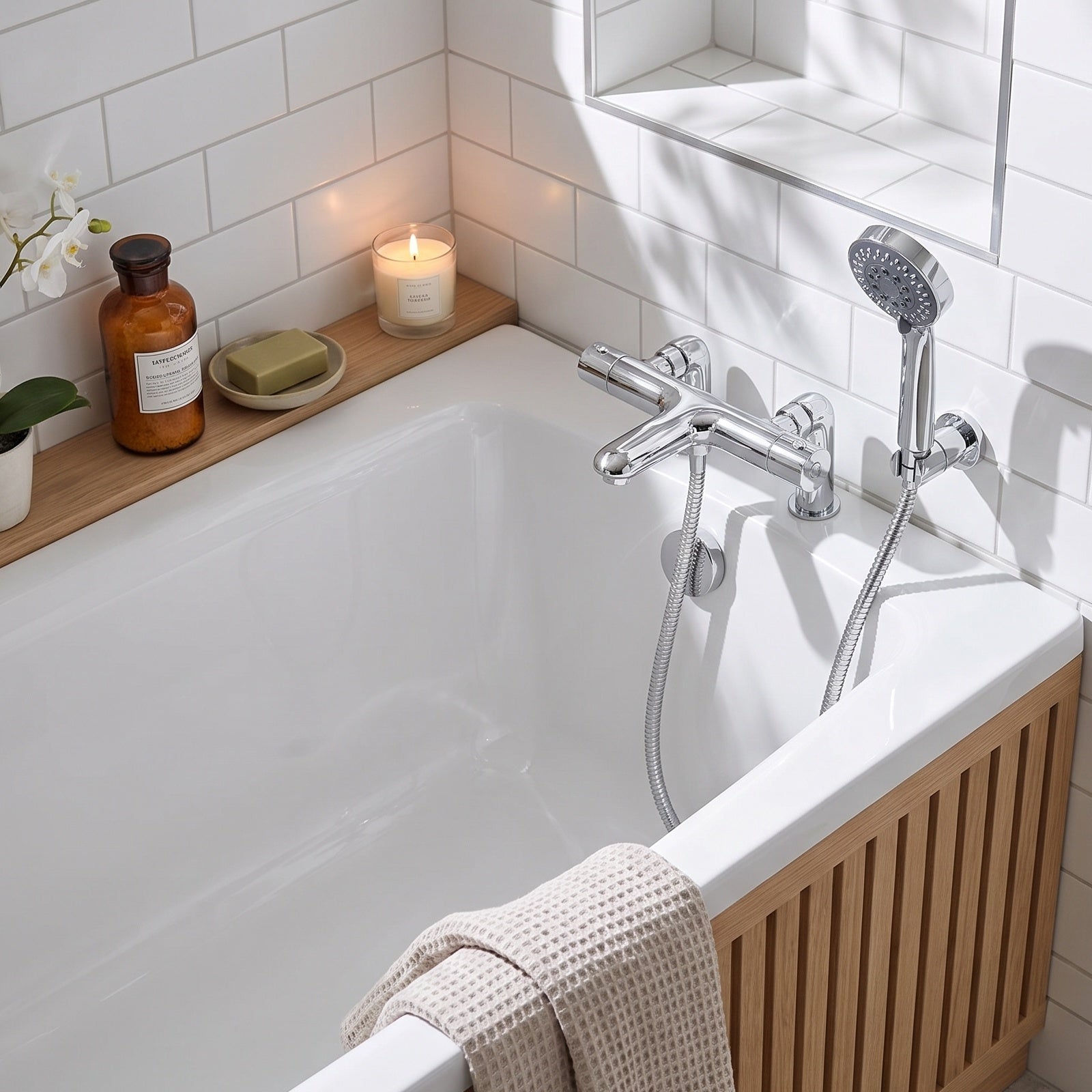 Fairford Barton Deck Mounted Thermostic Bath Shower Mixer