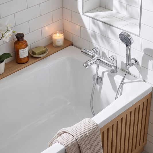 Fairford Barton Deck Mounted Thermostic Bath Shower Mixer