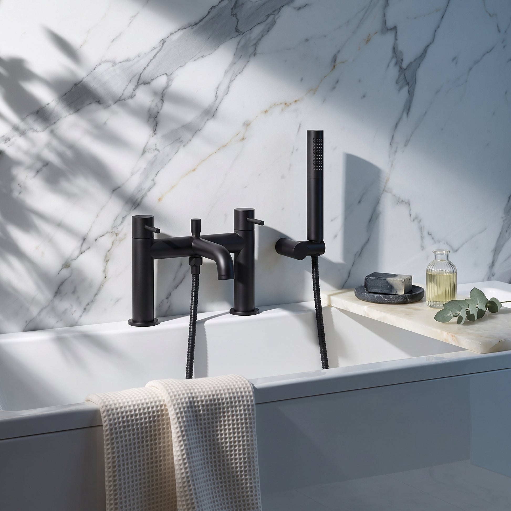 Fairford Element 7 Matt Black Bath Shower Mixer