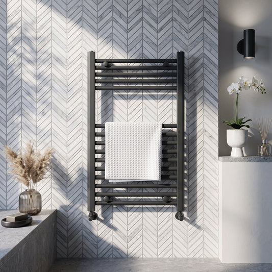 Fairford Strive Towel Radiator - 800mm X 600mm - Black