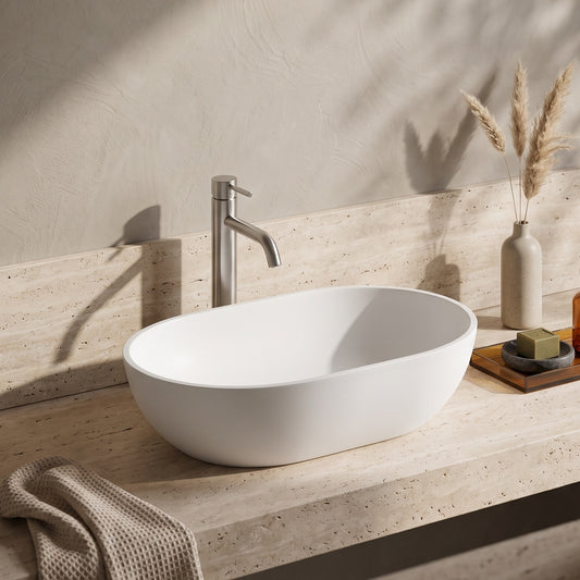 Fairford Neo 560mm Counter Top Basin - Matt White