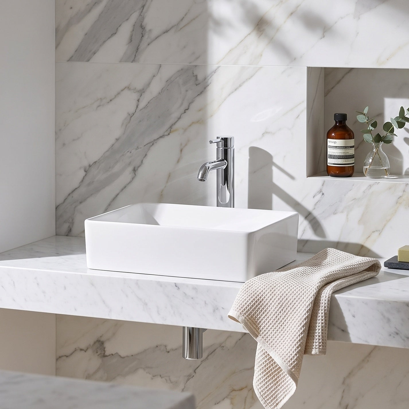 Fairford Stance 420mm Countertop Basin - White