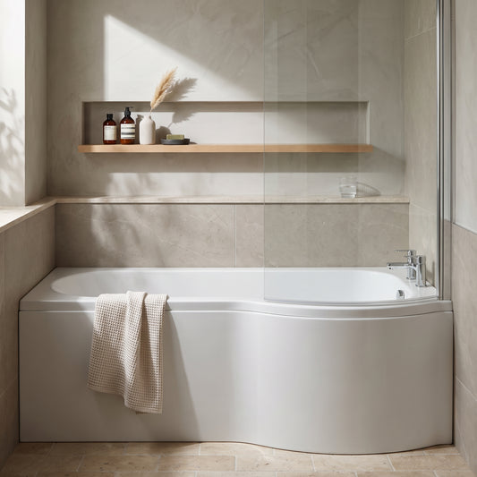 Fairford 1500 x 850mm Right Hand P Shaped Shower Bath