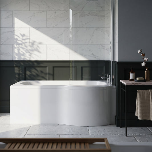 Fairford 1700 x 850mm Right Hand P Shaped Shower Bath