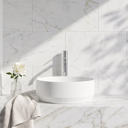 Fairford Round Matt White Vessel 350 x 350 x 120mm 0TH