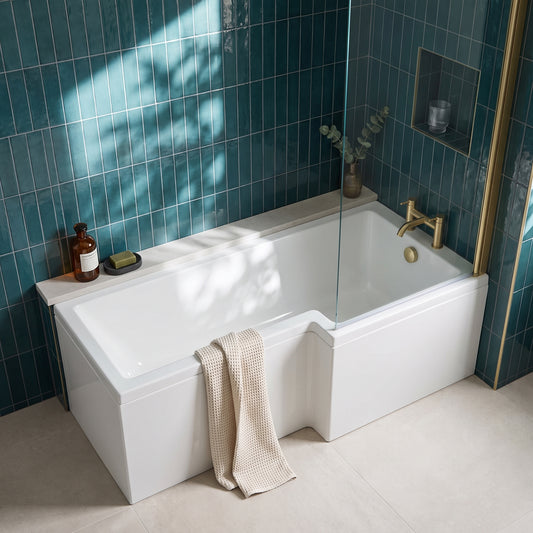 Fairford 1600 x 850mm L Shaped Right Hand Shower Bath