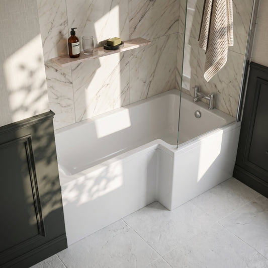 Fairford 1500 x 850mm L Shaped Left Hand Shower Bath