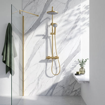 Fairford Element 10 Brushed Brass 2 Oulet Exposed Shower Kit