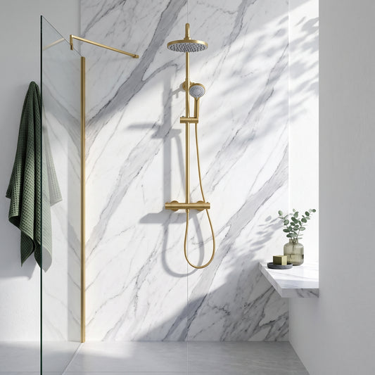 Fairford Element 10 Brushed Brass 2 Oulet Exposed Shower Kit