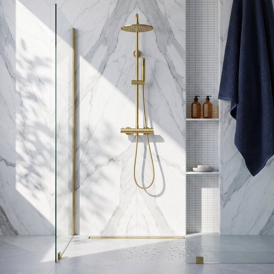 Fairford Element 7 Brushed Brass Exposed Shower Kit
