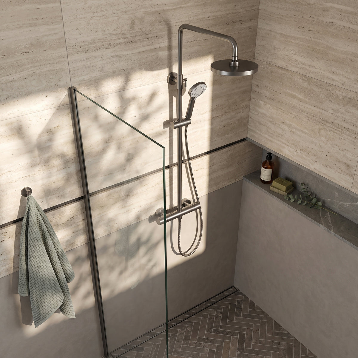 Fairford Element 10 Brushed Gun Metal 2 Oulet Exposed Shower Kit
