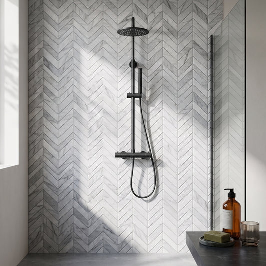Fairford Element 7 Matt Black Exposed Shower Kit