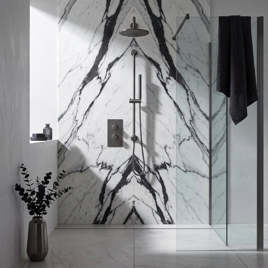 Fairford Element 7 Gunmetal Concealed Shower Kit with Overhead and Slide Rail