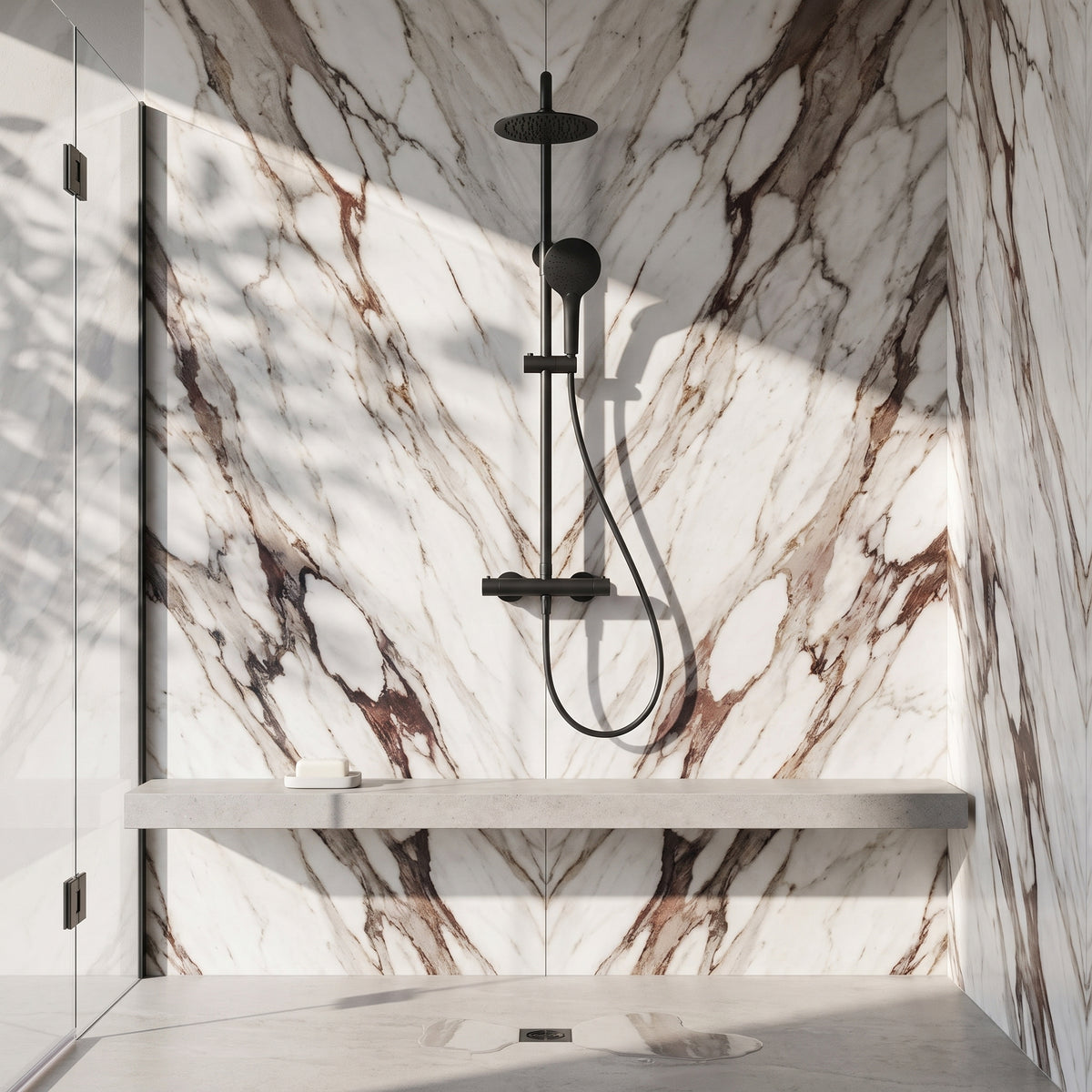 Fairford Element Pro Exposed Round Shower Kit, Matt Black