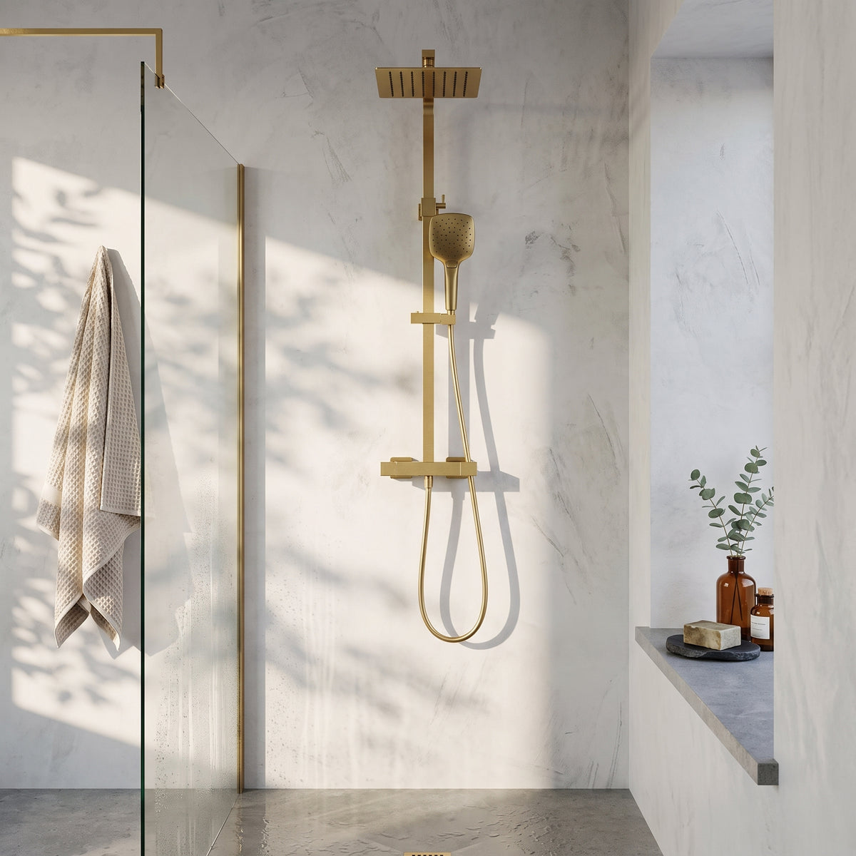 Fairford Una Grace Brushed Brass 2 Outlet Exposed Shower Kit