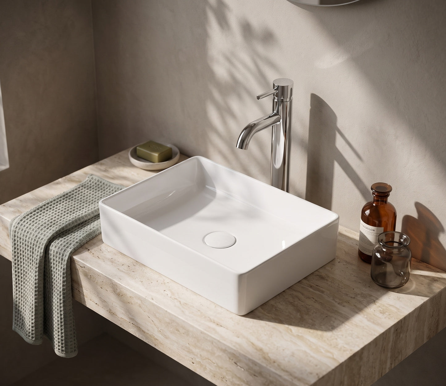 Fairford Stance 500mm Countertop Basin - White