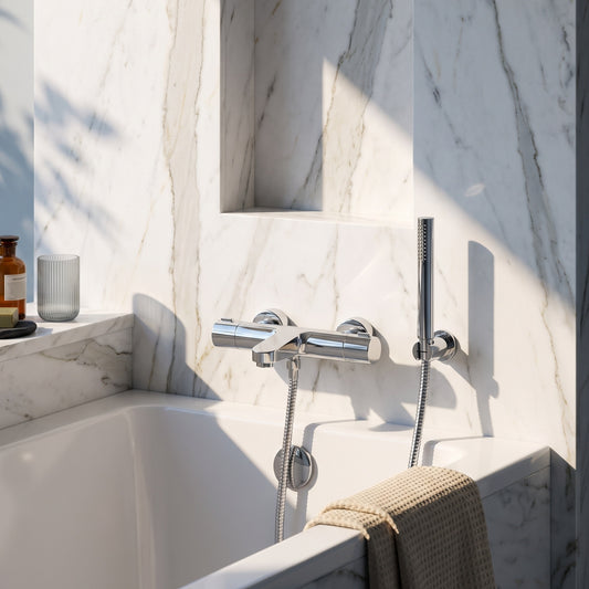Fairford Aarton Wall Mounted Thermostic Bath Shower Mixer