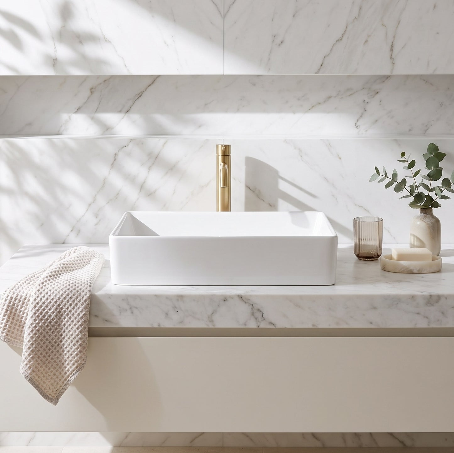 Fairford Stance 500mm Countertop Basin - White