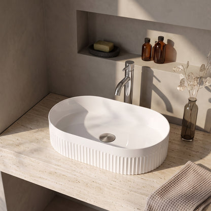 575 x 360mm Oval Fluted Vessel