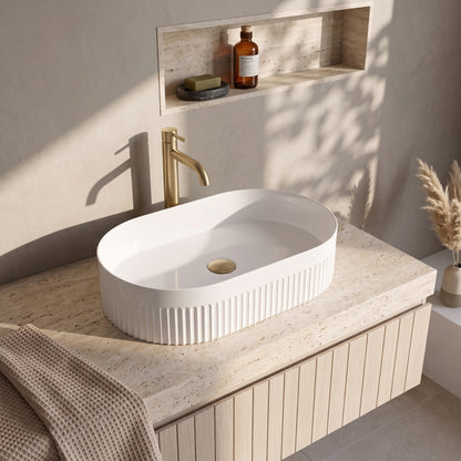 575 x 360mm Oval Fluted Vessel