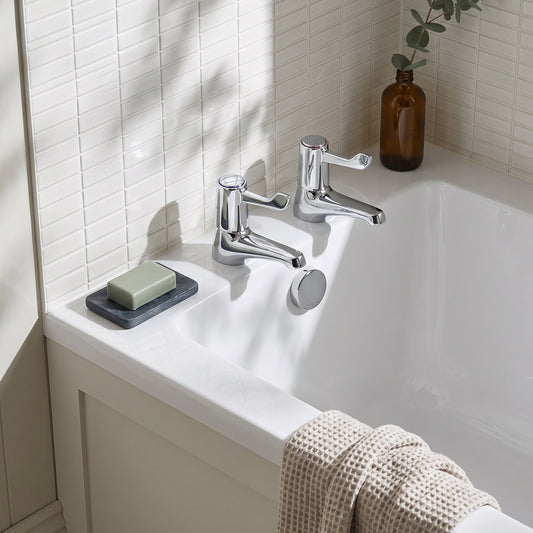 Fairford Quarter Turn Lever Taps Bath Pillar Taps
