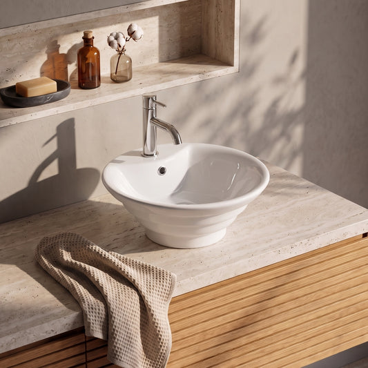Fairford 460mm Round Ceramic Counter Top Vessel