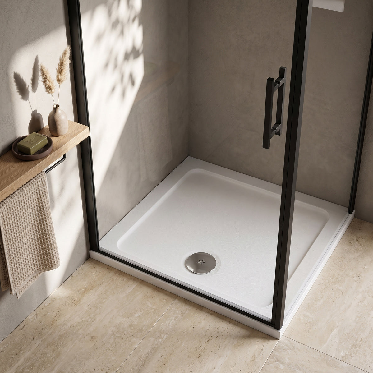 Fairford 800 x 800mm Antislip Square Shower Tray